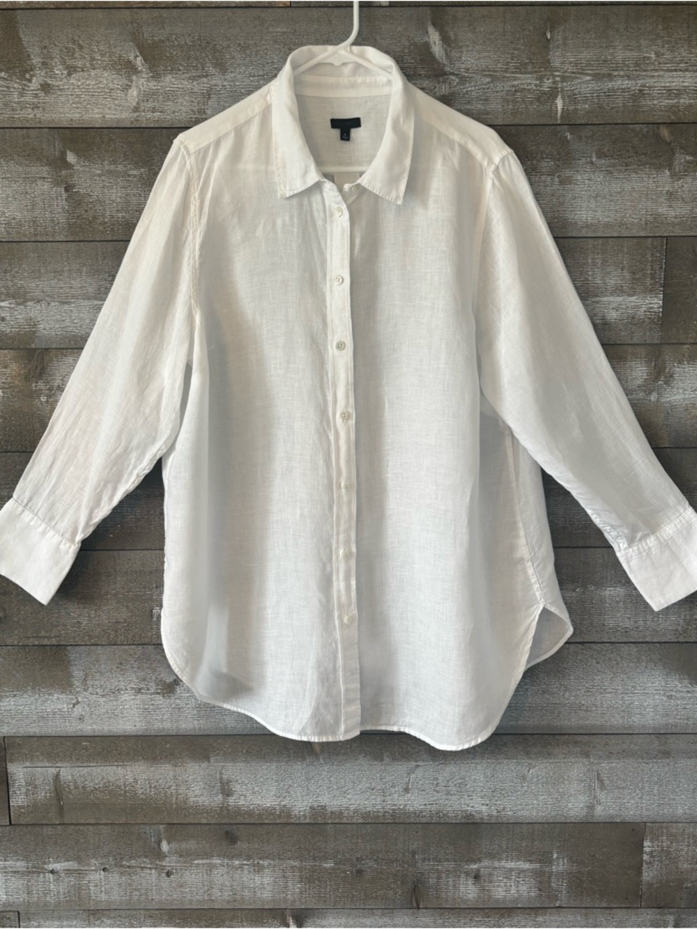 Talbots White Women’s Button-Down Linen Shirt